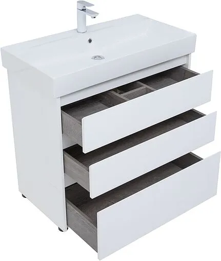 Тумба под умывальник напольная Aquanet Nova Lite 85 белый глянец 00302475