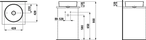 Раковина Laufen Kartell 42 белый 8.1233.1.000.112.1 Раковина Laufen Kartell 42 белый 8.1233.1.000.112.1