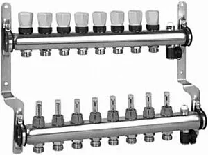 Группа коллекторная с расходомерами 8 отводов 1"в/в x ¾"ек Meibes M1794148 Группа коллекторная с расходомерами 8 отводов 1"в/в x ¾"ек Meibes M1794148, 1