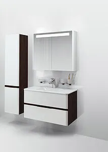 Шкаф-пенал подвесной с бельевой корзиной Am.Pm Bliss D 34 L белый глянец/венге M55CHL0341WG Шкаф-пенал подвесной с бельевой корзиной Am.Pm Bliss D 34 L белый глянец/венге M55CHL0341WG, 3