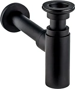 Сифон бутылочный для раковины Wirquin Lineis чёрный матовый 30987099 Сифон бутылочный для раковины Wirquin Lineis чёрный матовый 30987099, 1