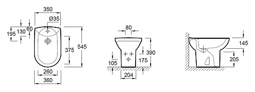 Биде напольное Jacob Delafon Odeon Up белый E1093-00
