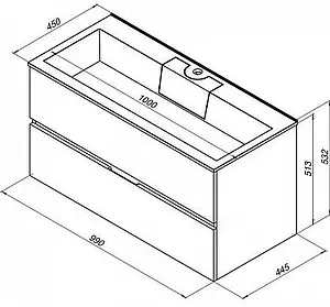 Тумба-умывальник подвесная Aquanet Алвита 100 белый 00235341+00222717, 2