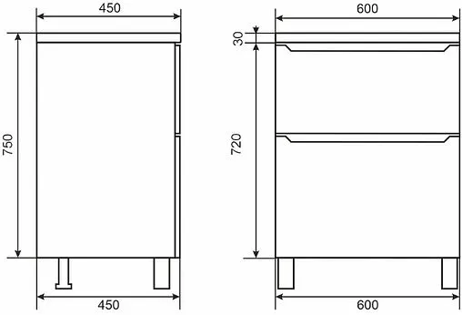 Тумба под умывальник напольная Uperwood UPD Tanos 60 белый матовый 291120329