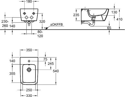 Биде подвесное Keramag it! белый 231910000