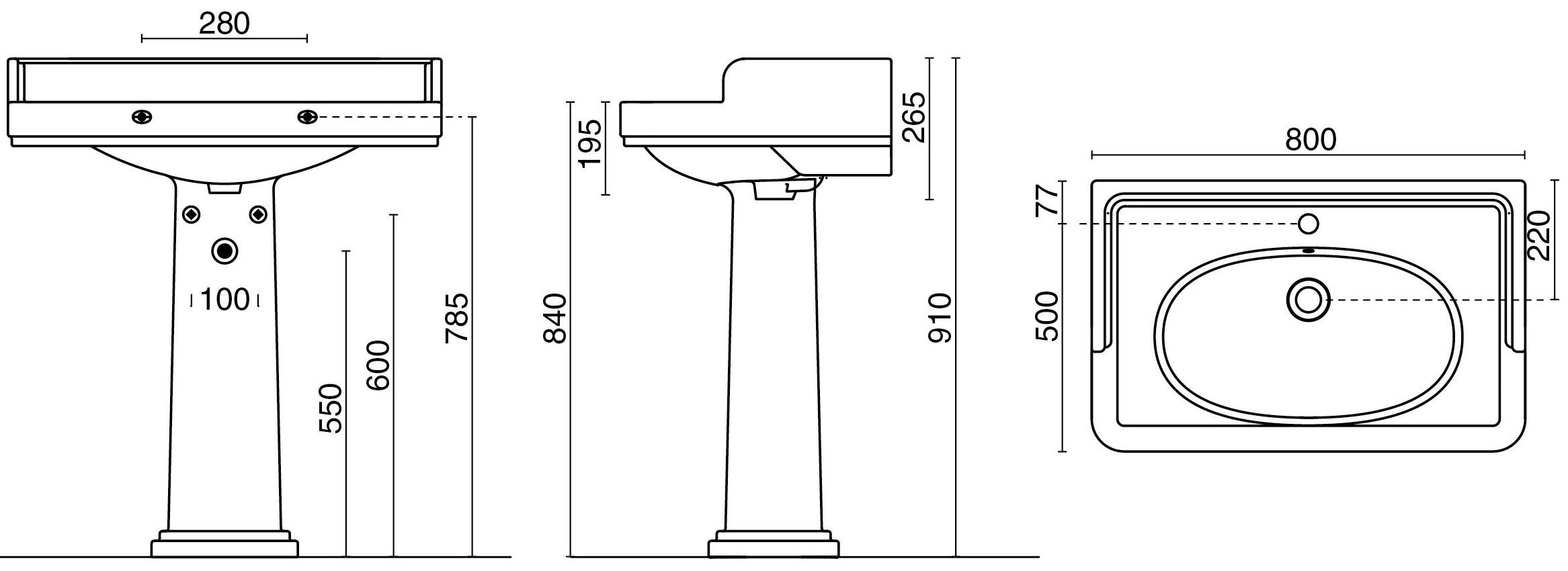 Раковина Kerama Marazzi Pompei 80 белый Po.wb.80
