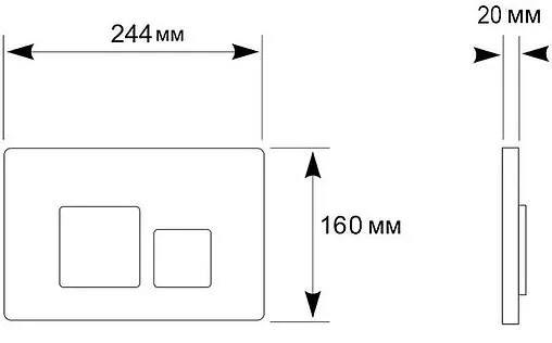 Клавиша смыва для унитаза Aquanika Basic B-type 01.02.22 белый глянцевый