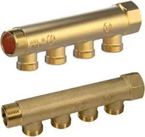 Коллектор распределительный проходной 3 отвода ¾"в/н x ½"к Giacomini R580CY063 Коллектор распределительный проходной 3 отвода ¾"в/н x ½"к Giacomini R580CY063, 1