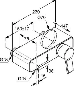 Смеситель для душа Kludi O-CEAN хром 389700575 Смеситель для душа Kludi O-CEAN хром 389700575, 2
