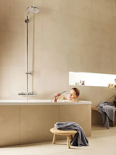 Душевая система с термостатом для ванны Grohe Rainshower System 210 хром 27641000 Душевая система с термостатом для ванны Grohe Rainshower System 210 хром 27641000