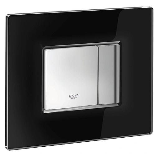 Клавиша смыва для унитаза Grohe Skate Cosmopolitan Glass 38845KS0 кнопки/хром глянцевый, панель/стекло черный Клавиша смыва для унитаза Grohe Skate Cosmopolitan Glass 38845KS0 кнопки/хром глянцевый, панель/стекло черный