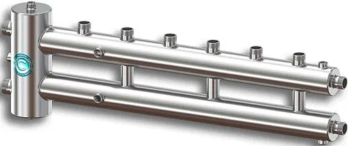 Распределительный коллектор 4 контура с гидрострелкой 1¼&quot;н x 1&quot;н Север-R-М4(Aisi) 1955005