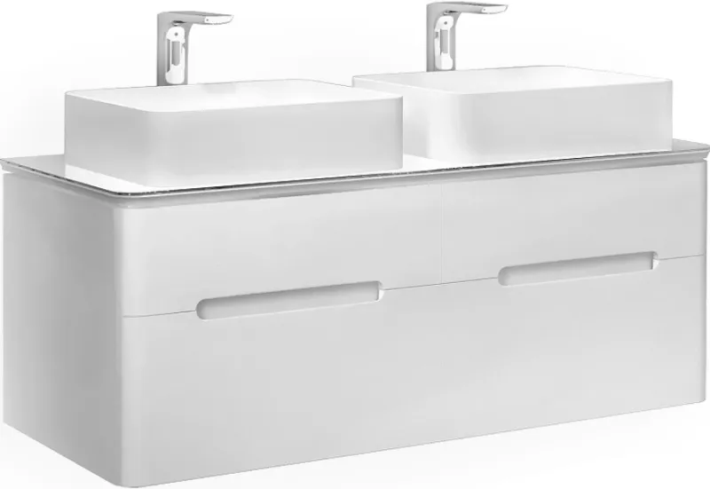 Тумба-умывальник подвесная Jorno Bosko 120 белый Bos.01.120/P/W/JR+MLN-7050H+MLN-7050H Тумба-умывальник подвесная Jorno Bosko 120 белый Bos.01.120/P/W/JR+MLN-7050H+MLN-7050H, 1