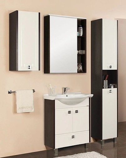 Тумба-умывальник напольная Aquaton Крит 60 H белый/венге 1A1515K0KT500