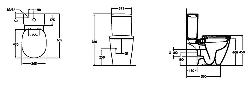 Унитаз-компакт Ideal Standard Connect Arc белый E803601+E785601 Унитаз-компакт Ideal Standard Connect Arc белый E803601+E785601