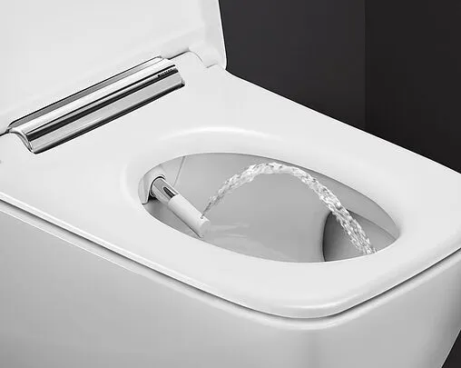 Умный унитаз-биде подвесной безободковый Geberit AquaClean Sela белый 146.250.21.1