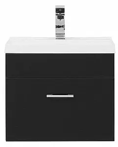 Тумба-умывальник подвесная Aquanet Верона 50 чёрный 00207766+00154242 Тумба-умывальник подвесная Aquanet Верона 50 чёрный 00207766+00154242, 5