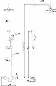 Душевая система с термостатом для душа Gross Aqua Loft Thermofix хром GA9018SMT Душевая система с термостатом для душа Gross Aqua Loft Thermofix хром GA9018SMT, 2