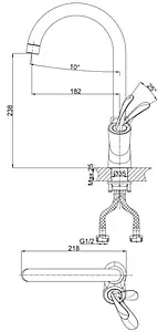Смеситель для кухни D&K Venice Baciano хром DA1032441 Смеситель для кухни D&K Venice Baciano хром DA1032441, 2