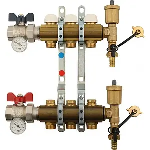 Группа коллекторная без расходомеров 3 отвода 1&quot;в/в x ¾&quot;ек Tiemme 3870030, 1
