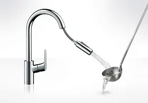 Смеситель для кухни с выдвижным изливом Hansgrohe Focus M41 240 2jet хром 31815000 Смеситель для кухни с выдвижным изливом Hansgrohe Focus M41 240 2jet хром 31815000, 3