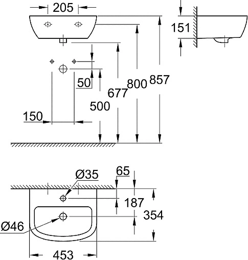 Раковина Grohe Bau Ceramic 45 белый 39424000