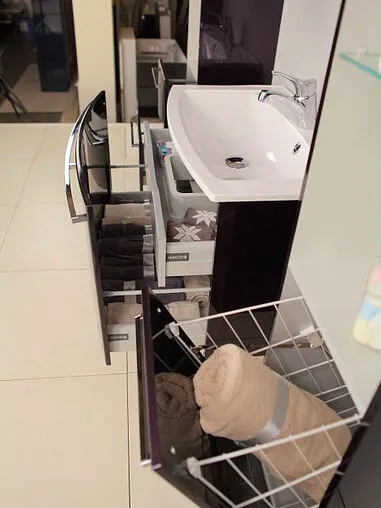 Шкаф-пенал подвесной с бельевой корзиной Aquaton Севилья 35 белый жемчуг 1A126603SEG30