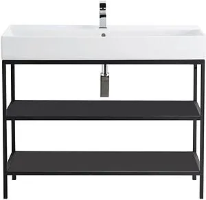 Консоль с умывальником напольная Cezares Cadro 100 чёрный CADRO-100/46/73-2C-PIA-MET-ST+CADRO-100-MENS-NERO+CADRO-100-MENS-NERO Консоль с умывальником напольная Cezares Cadro 100 чёрный CADRO-100/46/73-2C-PIA-MET-ST+CADRO-100-MENS-NERO+CADRO-100-MENS-NERO, 1