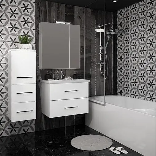 Шкаф-зеркало Opadiris Арабеско 70 белый 00-00003584