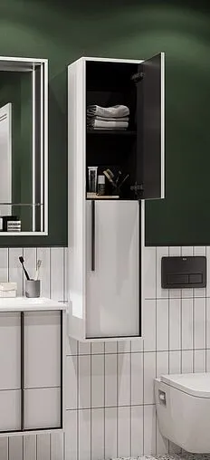 Шкаф-пенал подвесной Aquaton Ривьера 32 белый матовый 1A239203RVX20