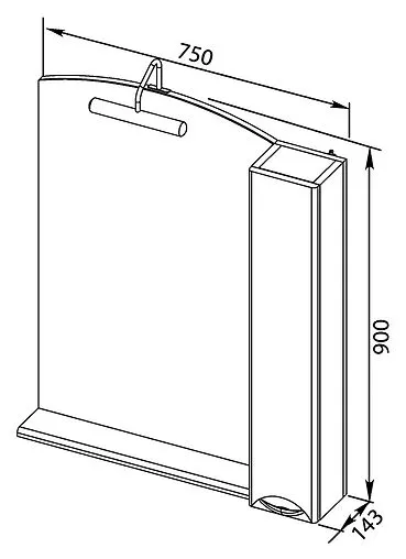 Шкаф-зеркало Aquanet Асти 75 белый 180077