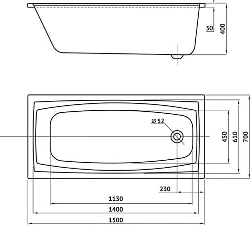 Ванна акриловая BERGES Feya 150x70 с каркасом 050013 Ванна акриловая BERGES Feya 150x70 с каркасом 050013