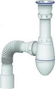 Сифон бутылочный для раковины Unicorn белый А220 Сифон бутылочный для раковины Unicorn белый А220, 1