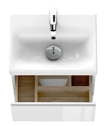 Тумба-умывальник подвесная Cersanit Moduo Slim 50 белый 64124+S-UM-MOD50SL/1