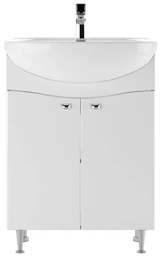 Тумба-умывальник напольная Айсберг Волна 60 белый DA1020T+4620008192772