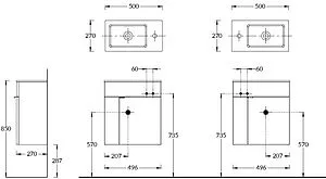 Тумба-умывальник подвесная Kerama Marazzi Lato 50 белый LAT.50.1\WHT+LA.wb.50, 2