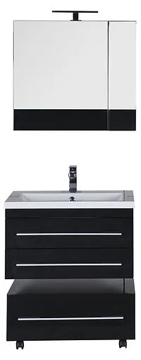 Шкаф-зеркало Aquanet Нота 75 чёрный 169190