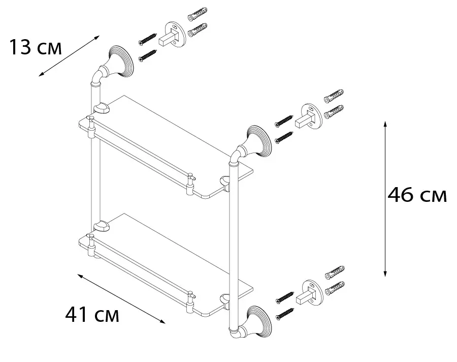 Полка Fixsen Best хром FX-71622, 3