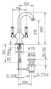 Смеситель для раковины Bossini Liberty хром Z001301.030, 2