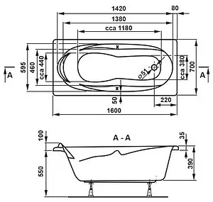 Ванна акриловая Vagnerplast Kleopatra 160x70 VPBA167KLE2X-04 Ванна акриловая Vagnerplast Kleopatra 160x70 VPBA167KLE2X-04, 2