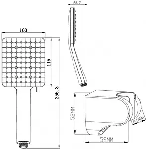 Душевой набор Swedbe Hermes чёрный матовый 5134B, 2