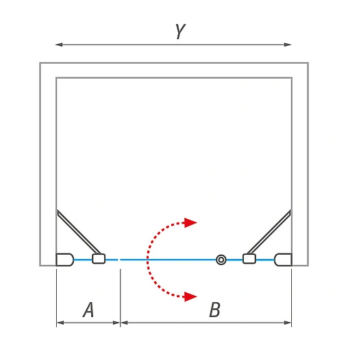 Дверь в нишу 1300мм прозрачное стекло Roltechnik Tower Line TDO1+TBD/900*440 724-9000000-00-02+744-0380000-00-02