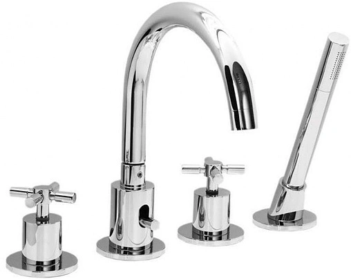 Смеситель на борт ванны на 4 отверстия Vega Spacio хром SP280CR50