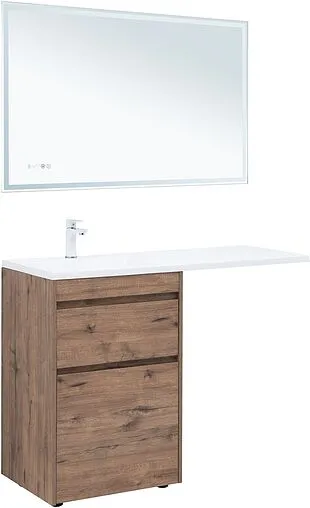 Тумба-умывальник напольная Aquanet Токио 120 L дуб веллингтон 00333648+00235499