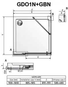 Душевое ограждение 1000x1000мм прозрачное стекло Roltechnik Elegant Neo Line GDO1N+GBN/1000*1000 188-1000000-00-02+189-1000000-00-02 Душевое ограждение 1000x1000мм прозрачное стекло Roltechnik Elegant Neo Line GDO1N+GBN/1000*1000 188-1000000-00-02+189-1000000-00-02, 2