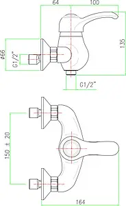 Смеситель для душа Fiore Jafar бронза 47ZZ5120, 2
