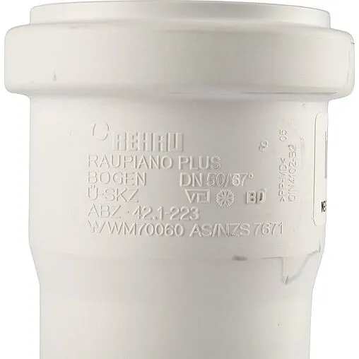 Отвод внутренний бесшумный D=50мм Угол 67° Rehau Raupiano Plus 11211241002