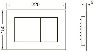 Комплект 6 в 1 TECEone 9400412.WC2 с кнопкой TECEnow 9240401 хром глянцевый, 2