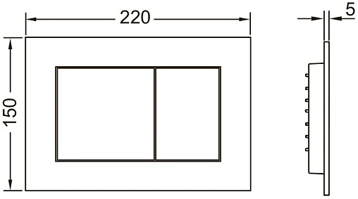 Комплект 6 в 1 TECEone 9400412.WC2 с кнопкой TECEnow 9240401 хром глянцевый