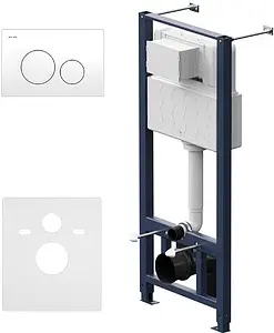 Инсталляция для подвесного унитаза Set 4 в 1 Am.Pm Pro I012704.9001 с кнопкой белый глянцевый Инсталляция для подвесного унитаза Set 4 в 1 Am.Pm Pro I012704.9001 с кнопкой белый глянцевый, 1